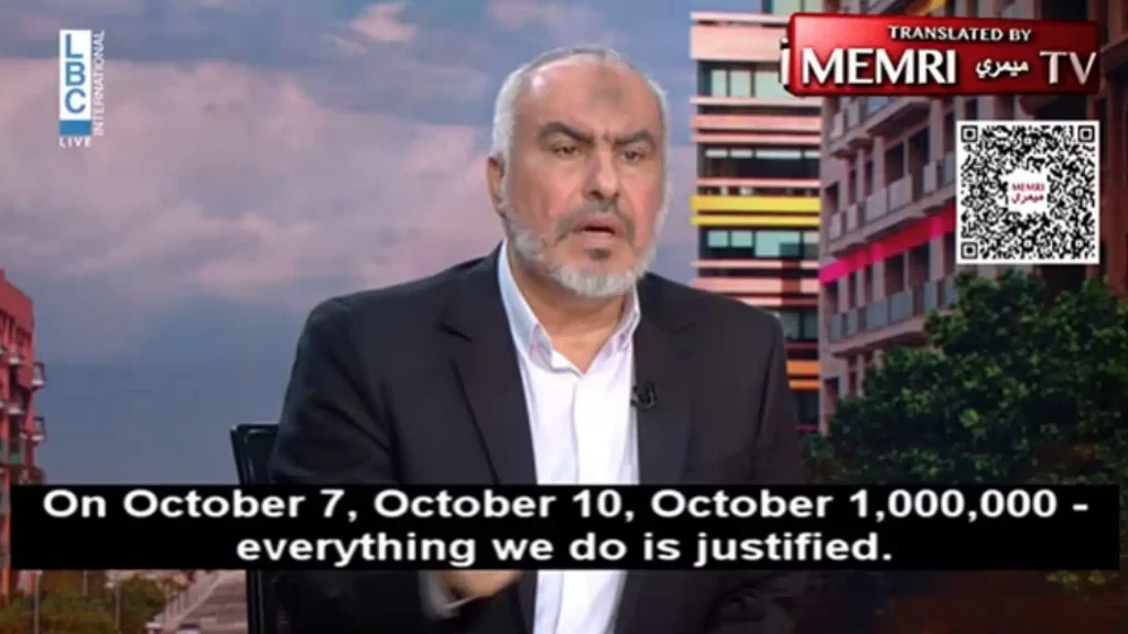 Selbst am „millionsten Oktober“ sollte die Hamas nach Ansicht ihres Sprechers Hamad ein weiteres Massaker verüben