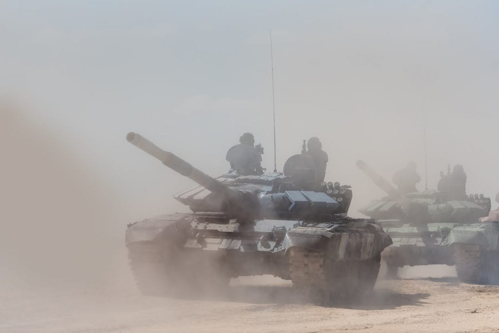 Panzer im Einsatz in der Wüste