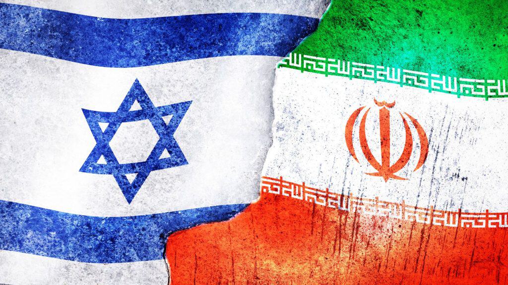 Die Flagge Israels und des Iran