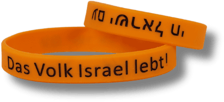 Orangene Armbänder "Das Volk Israel lebt!"