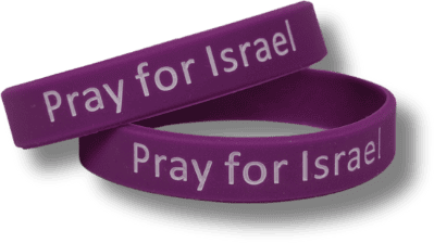 Lila Armbänder "Pray for Israel"