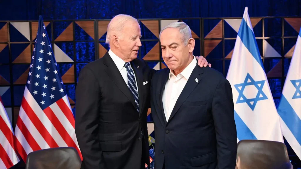 US-Präsident Biden beim Treffen mit dem israelischen Regierungschef Netanjahu
