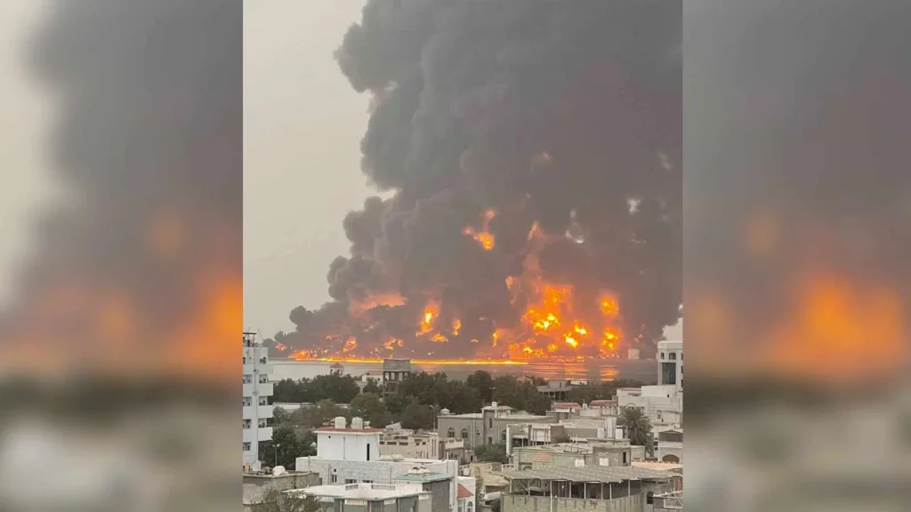 Bilder nach dem israelischen Angriff im Jemen zeigen verheerende Brände und massive Rauchentwicklung