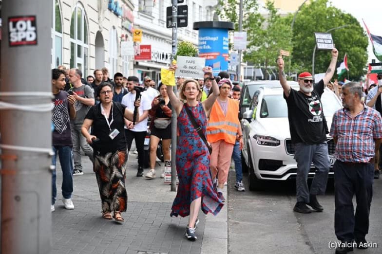 Karoline Preißler auf pro-palästinensischer Demo